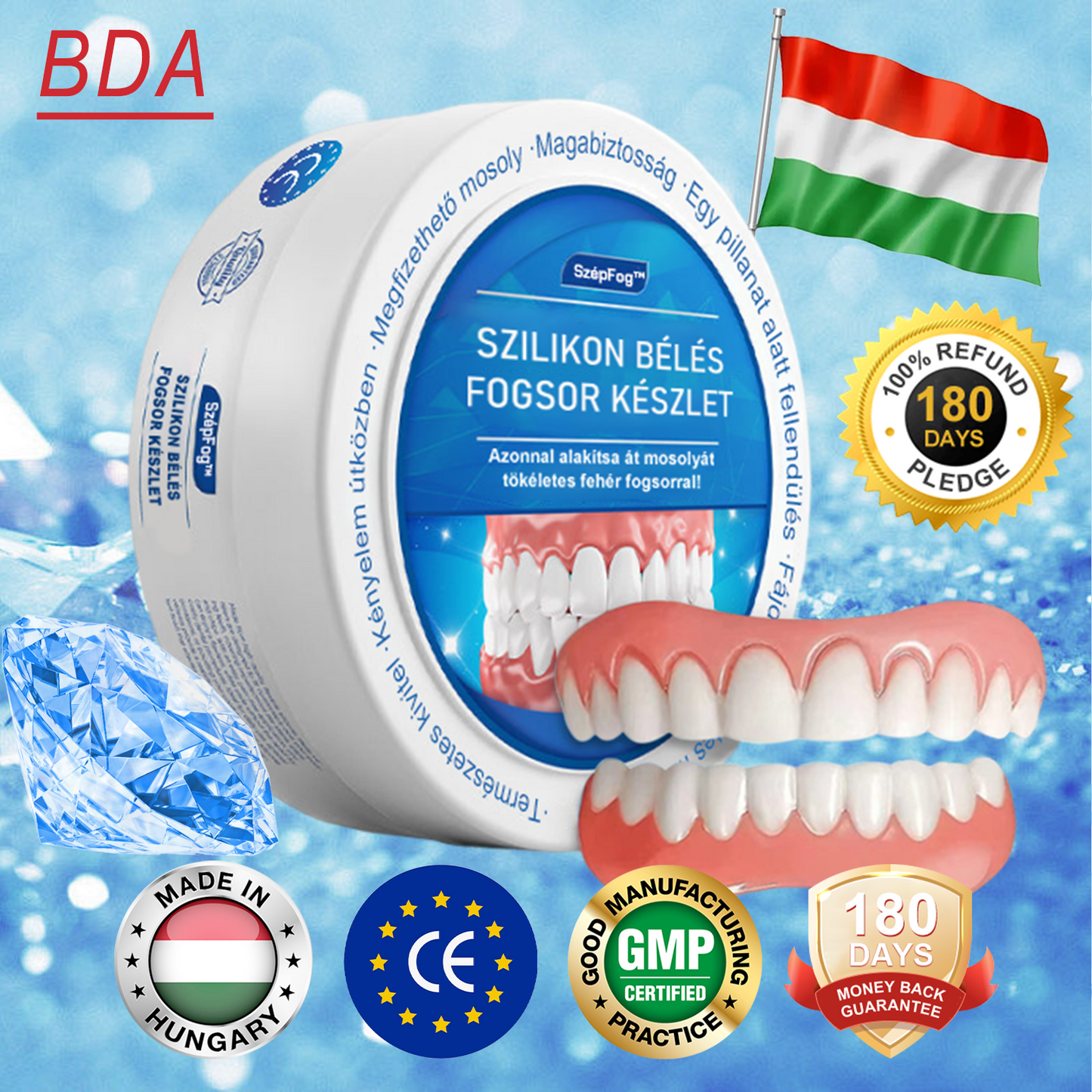 💎💎💎SzépFog™ Szilikon műfogsorbetét készlet (⏰60% kedvezmény korlátozott ideig, ma ingyenes szállítás!⏰)