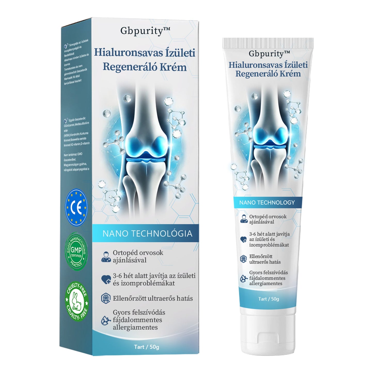 🪶Gbpurity™ Hialuronsavas Ízületi Regeneráló Krém👩⚕️(Átfogó kezelés az ízületi gyulladásra, idegfájdalomra, izomfájdalomra)